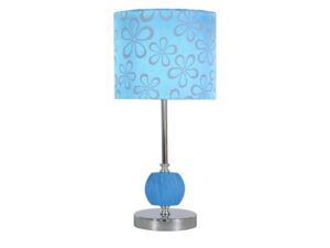 Miniaturka 5 - Lampa stołowa Oriadena z niebieskim walcowym abażurem na białym tle