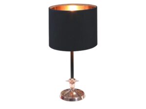 Miniaturka 2 - Lampa stołowa Orionia czarna z miedzianą podstawą i abażurem