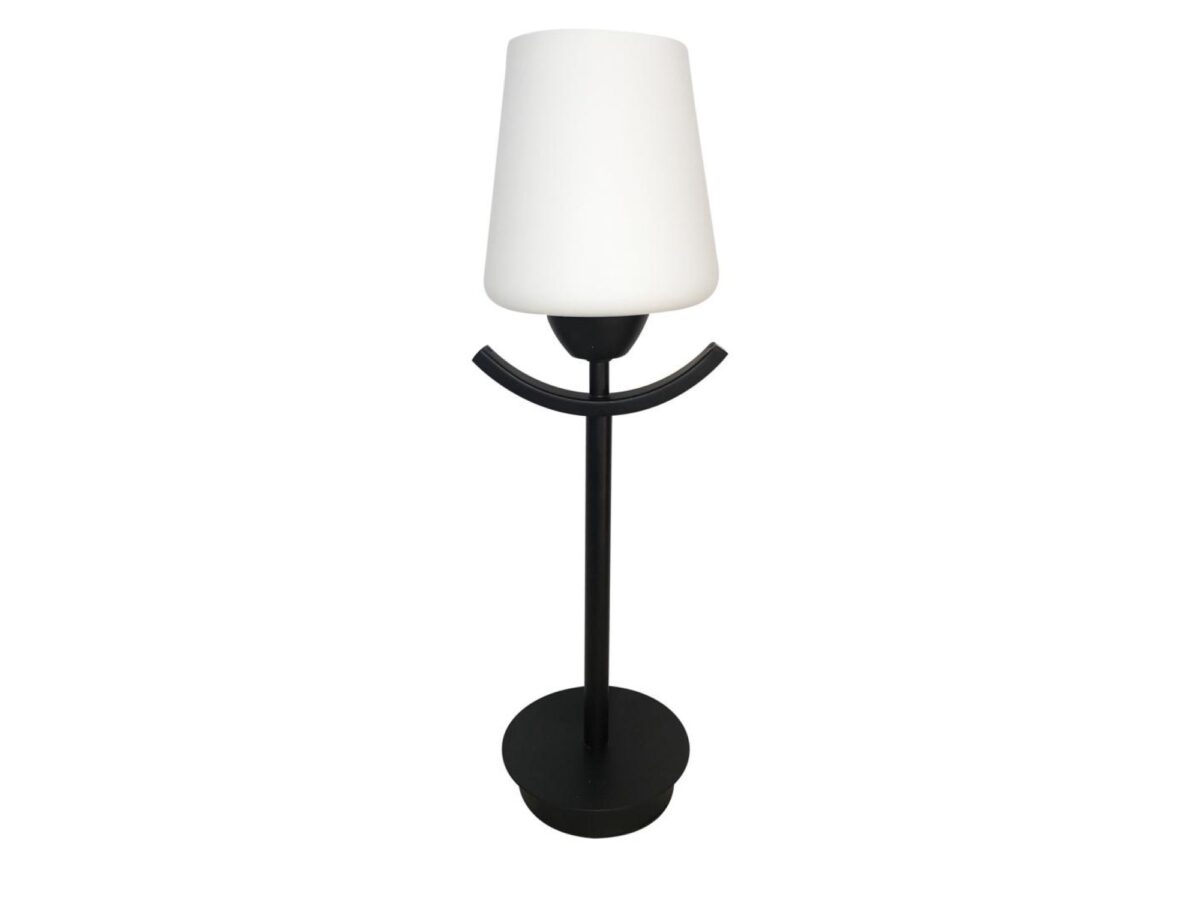 Lampa stołowa Palosio czarna z białym kloszem 43 cm