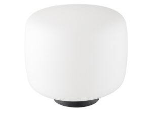 Miniaturka 3 - Lampa stołowa Pantilo z białym cylindrycznym szklanym kloszem, wyłączona