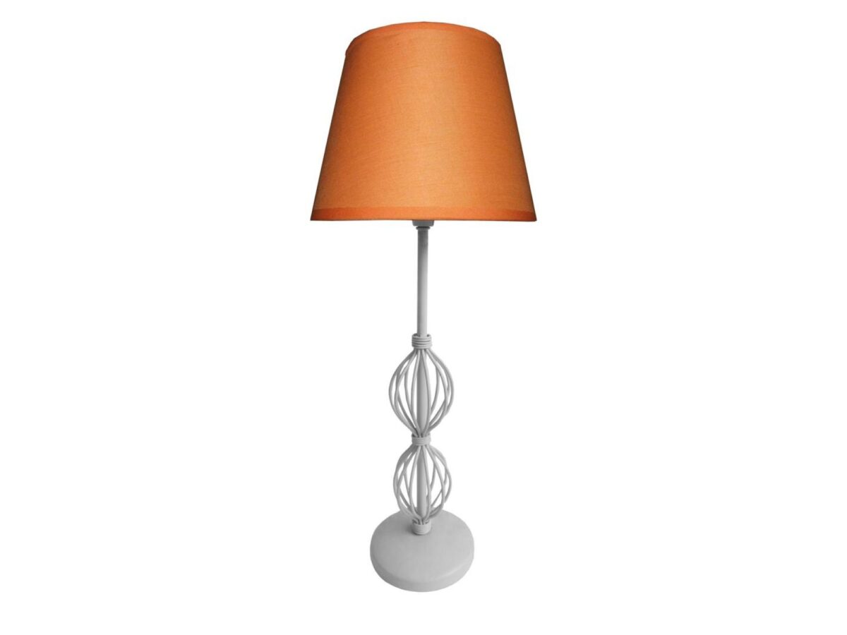 Lampa stołowa Peromia z pomarańczowym abażurem E14
