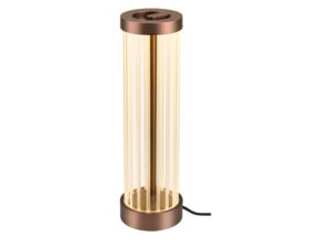Miniaturka 2 - Lampa stołowa Quimera w wykończeniu ciemnej miedzi na białym tle
