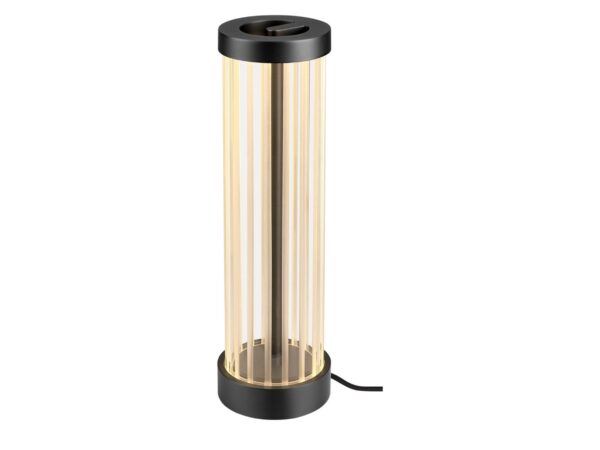 Lampa stołowa Quimera w wykończeniu ciemny brąz na białym tle