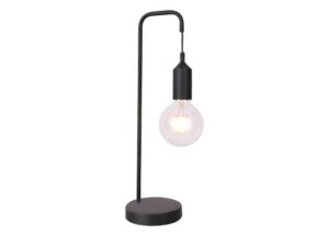 Miniaturka 1 - Czarna lampa stołowa Revetena z wygiętym ramieniem i żarówką