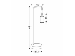 Miniaturka 4 - Lampa stołowa Revetena rysunek wymiarów 46 i 15 cm
