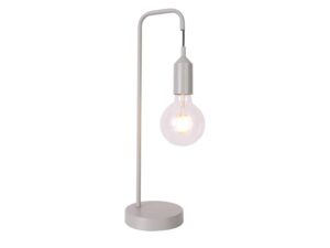 Miniaturka 3 - Szara lampa stołowa Revetena z pojedynczą odsłoniętą żarówką