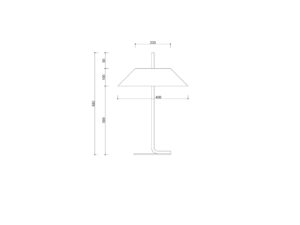 Miniaturka 3 - Wymiary lampy SAKOSI ST o wysokości 58 cm i abażurze 40 cm