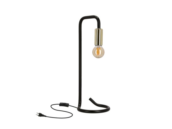 Lampa stołowa Saloda czarna ze złotą oprawką E14