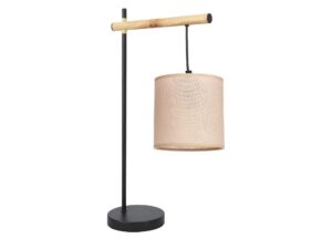 Miniaturka 2 - Lampa stołowa Savilina czarna podstawa beżowy abażur
