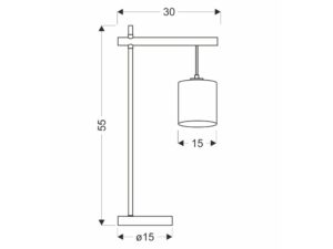 Miniaturka 1 - Lampa stołowa Savilina z abażurem rysunek wymiarowy