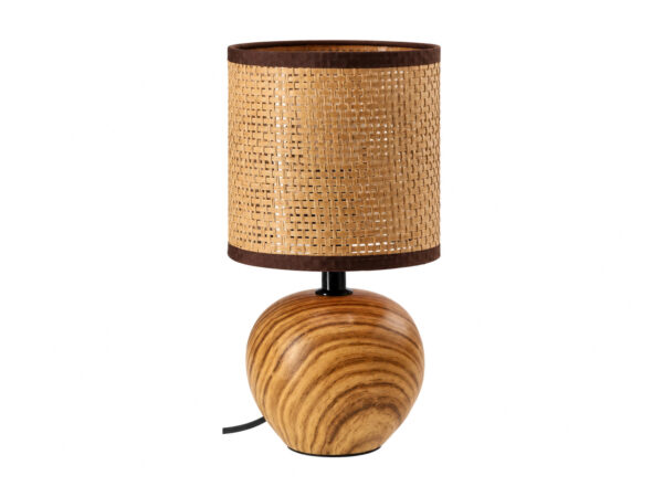 Lampa stołowa Seravo z ceramiczną podstawą w odcieniu dębowym