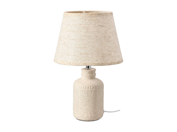 Lampa stołowa Silivora z ceramiczną podstawą w kolorze kości słoniowej