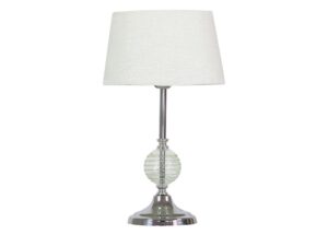 Miniaturka 2 - Lampa stołowa Solerio z jasnym abażurem i zieloną szklaną kulą