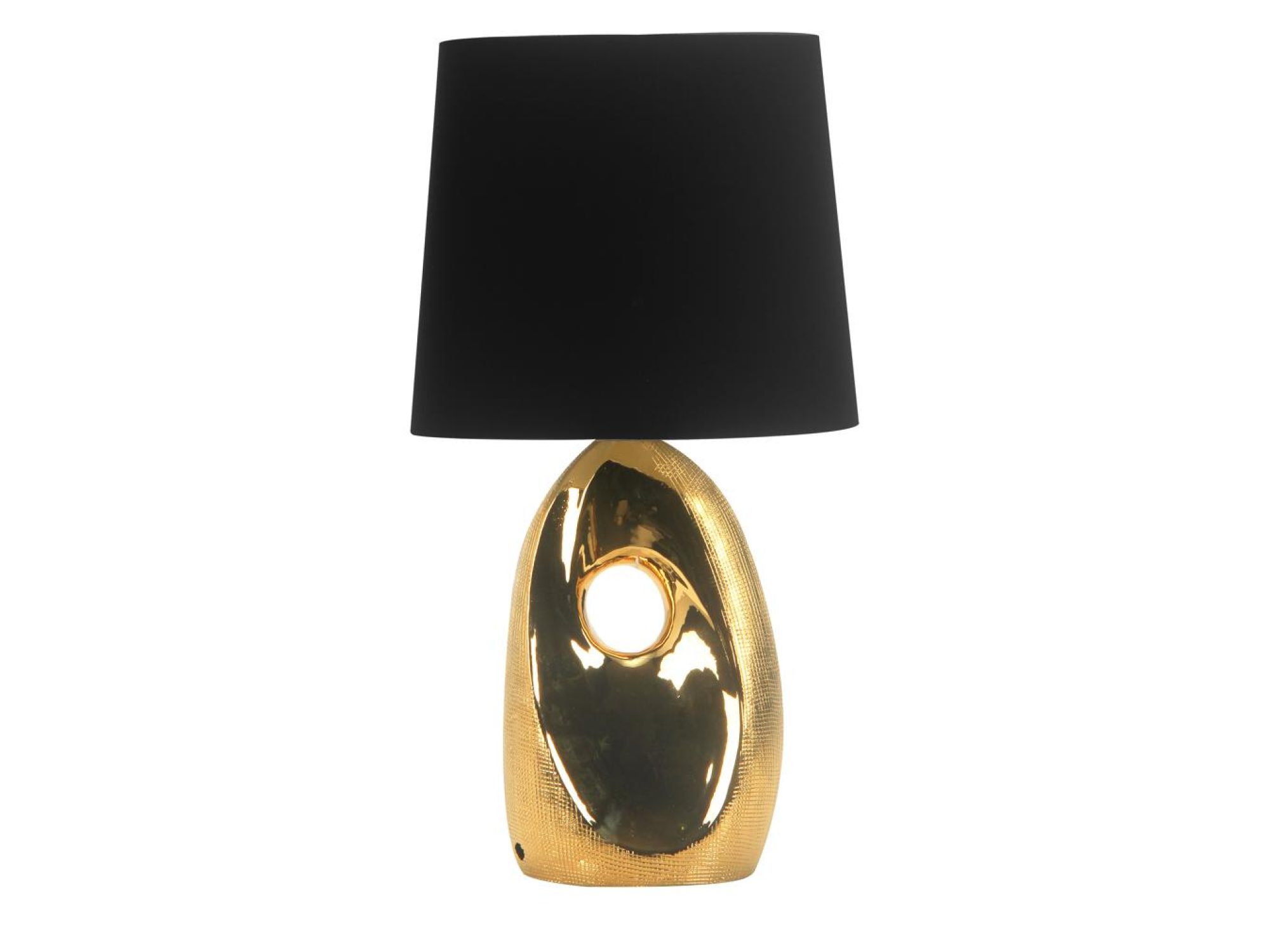 Lampa stołowa Tereda w kolorze złotym na białym tle