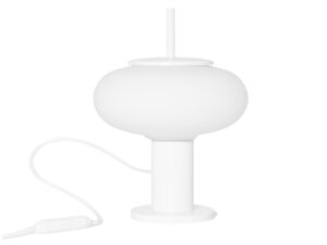 Miniaturka 6 - Lampa stołowa TORNI ST biała z matowym szklanym kloszem na białym tle