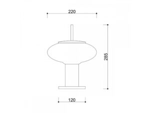 Miniaturka 5 - Rysunek wymiarowy lampy stołowej TORNI ST 28,5 cm