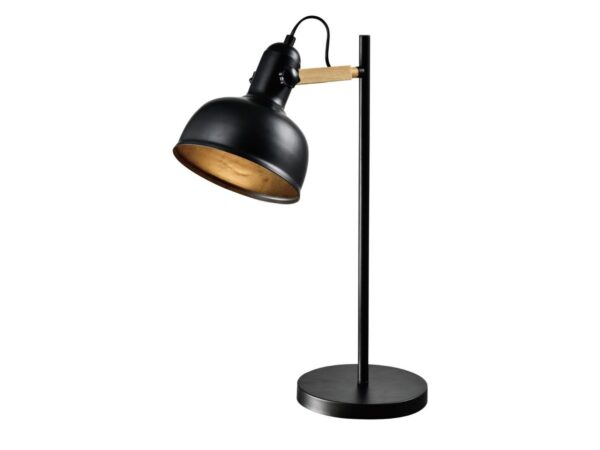 Lampa stołowa Toronela czarna z regulowanym metalowym kloszem
