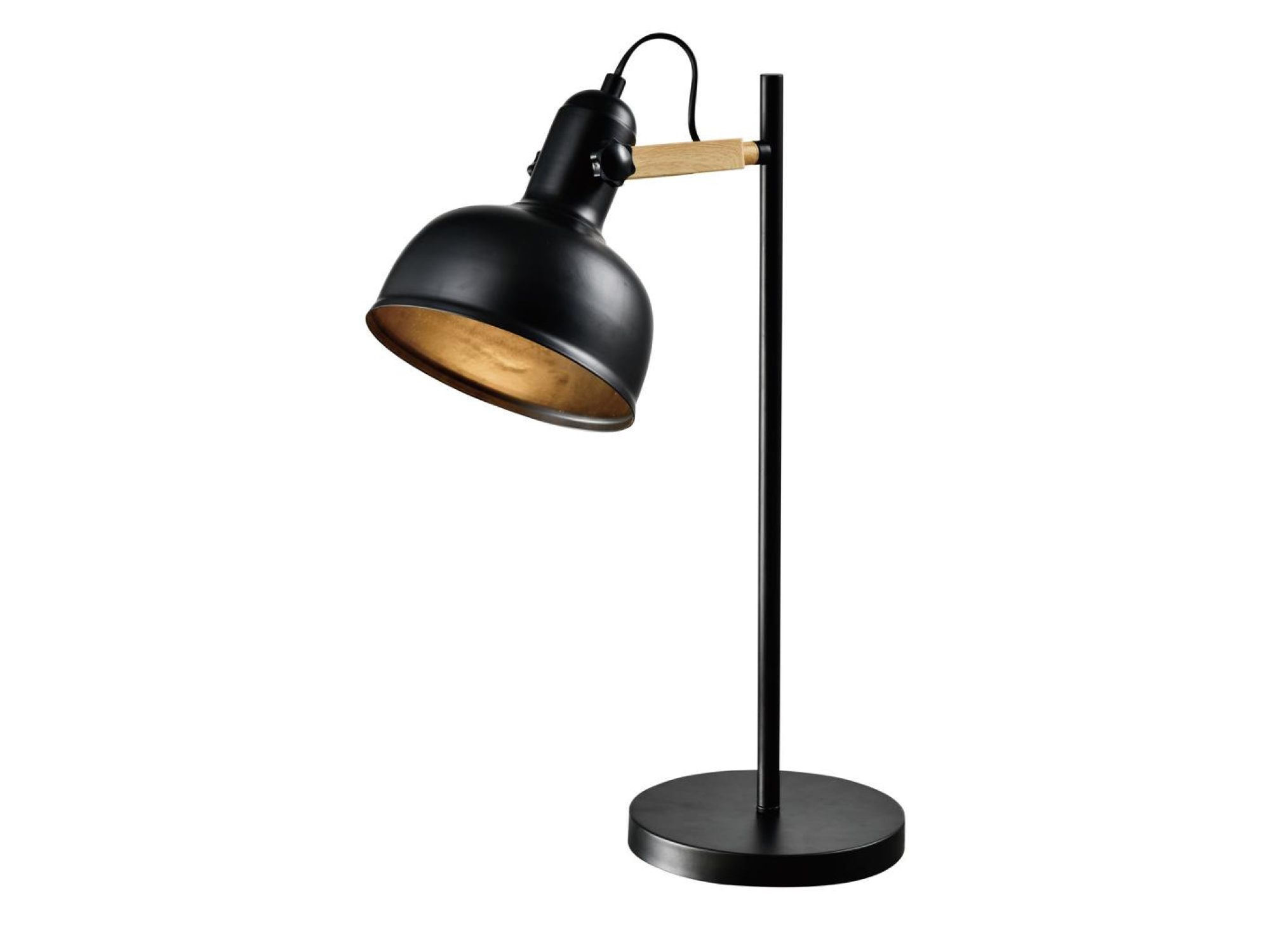 Lampa stołowa Toronela czarna z regulowanym metalowym kloszem