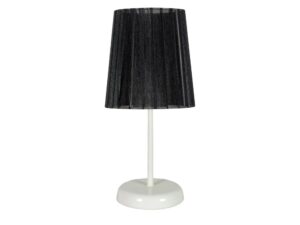 Miniaturka 5 - Czarna lampka stołowa Torovano z białą metalową podstawą