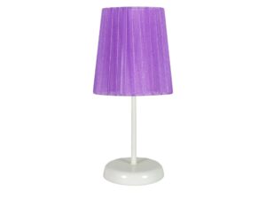 Miniaturka 3 - Fioletowa lampka stołowa Torovano z abażurem z organzy