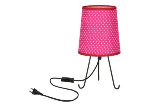 Miniaturka 5 - Lampa stołowa Uledino abażur fuksja w białe kropki