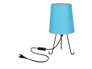 Miniaturka 7 - Lampa stołowa Uledino niebieski abażur w białe kropki
