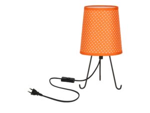 Miniaturka 8 - Lampa stołowa Uledino pomarańczowy abażur w kropki