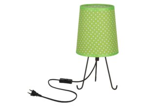 Miniaturka 9 - Lampa stołowa Uledino zielony abażur w kropki