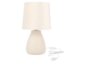 Miniaturka 3 - Kremowa lampa stołowa Ulemina z ceramiczną podstawą i abażurem