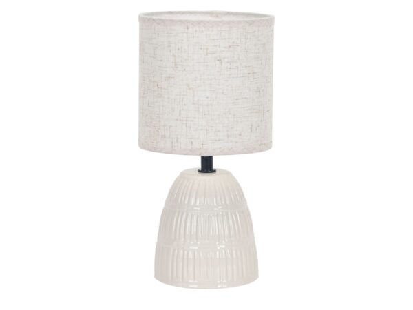 Lampa stołowa Ulotira z beżową podstawą ceramiczną i abażurem