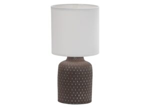 Miniaturka 10 - Brązowa lampa Velisio z białym abażurem – drugie ujęcie na białym tle