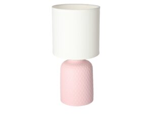 Miniaturka 17 - Różowa lampa Velisio z białym abażurem – drugie ujęcie na białym tle