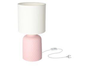 Miniaturka 15 - Lampa stołowa Velisio z różową ceramiczną podstawą na białym tle