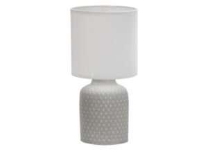 Miniaturka 11 - Lampa stołowa Velisio z szarą ceramiczną podstawą na białym tle