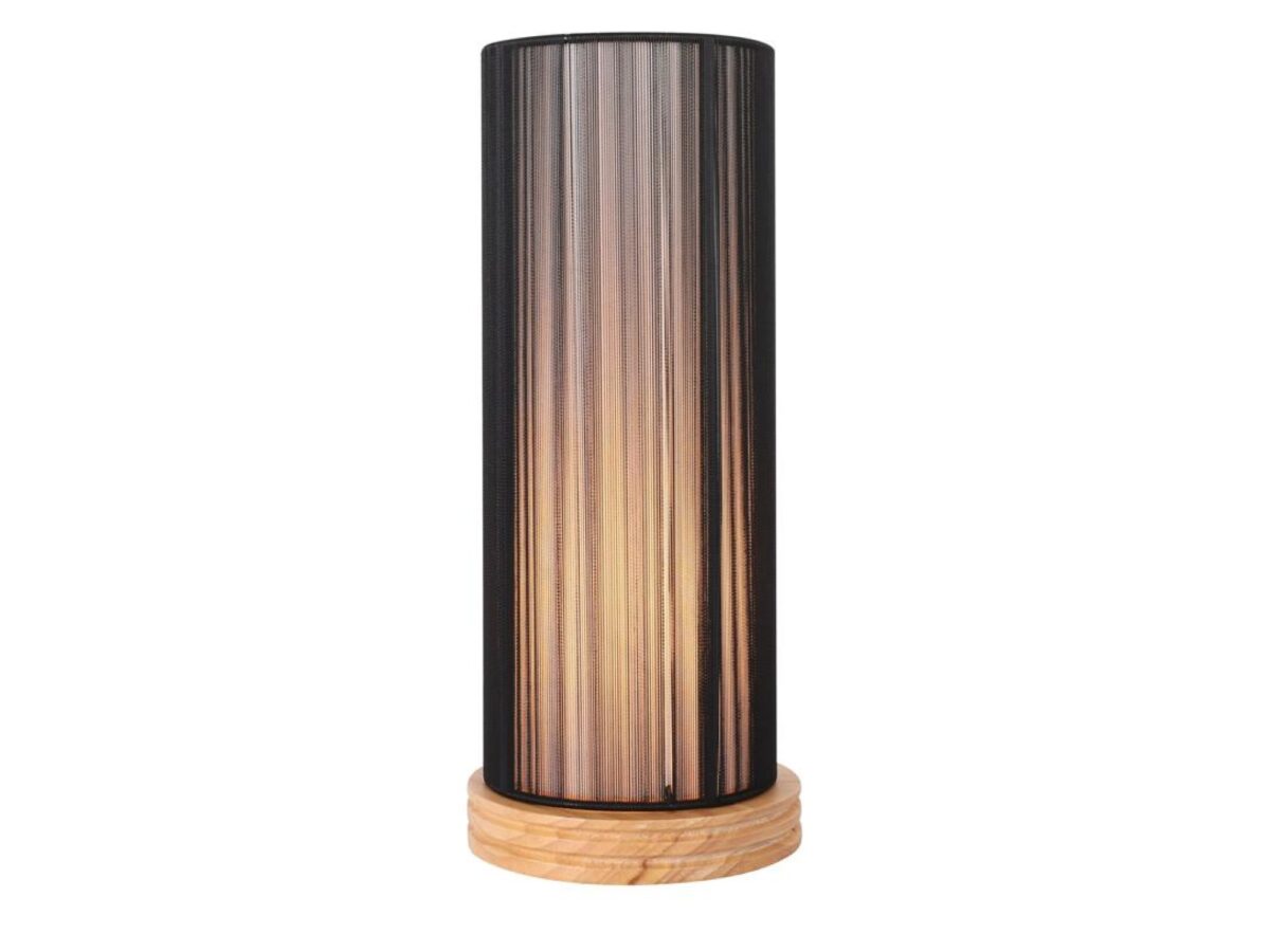 Lampa stołowa Vesodia 33 cm z drewnianą podstawą