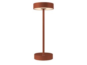 Miniaturka 5 - Rdzawa lampa stołowa Vinolina LED na białym tle