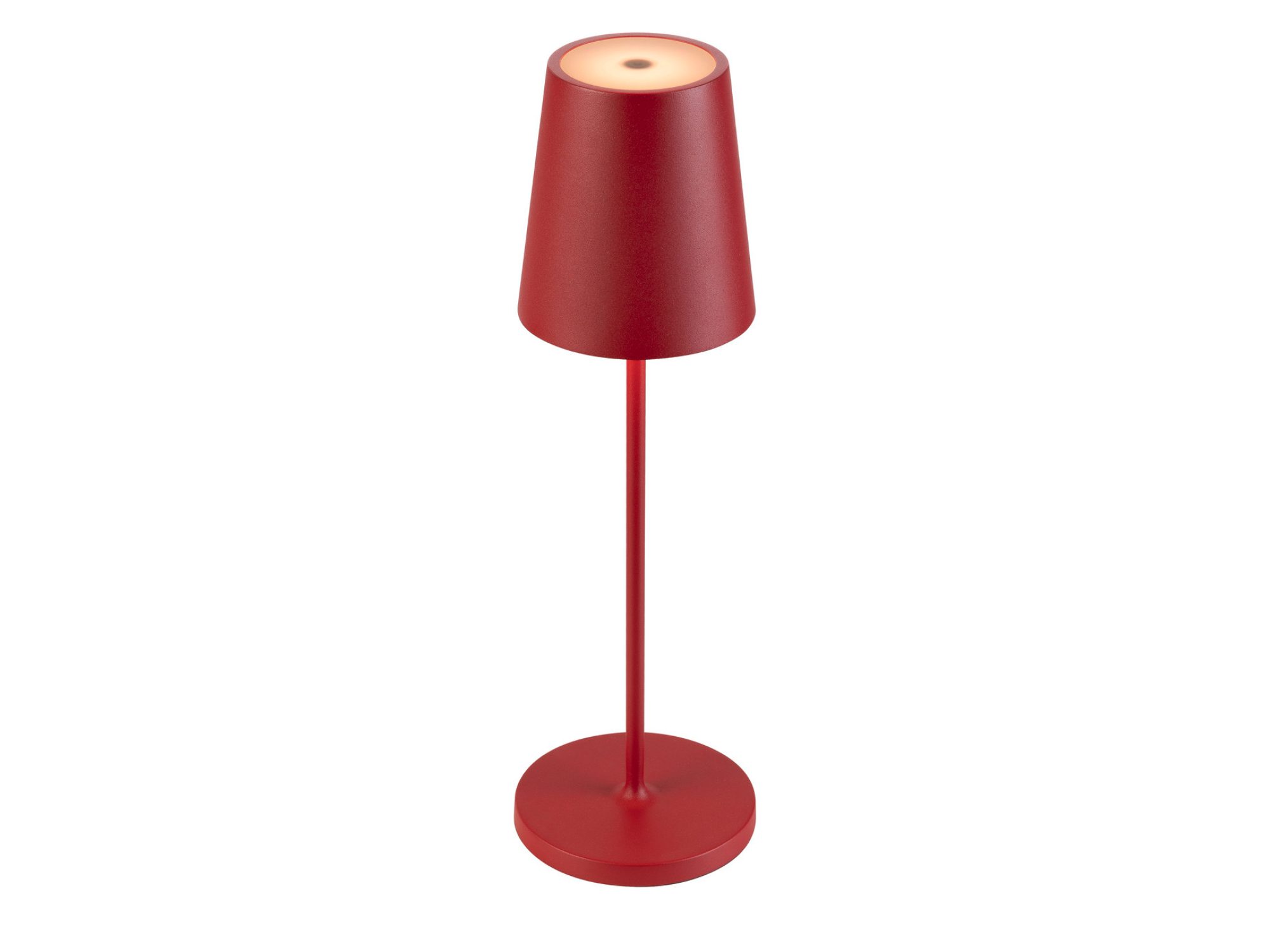 Lampa stołowa Vinolina Two czerwona na białym tle