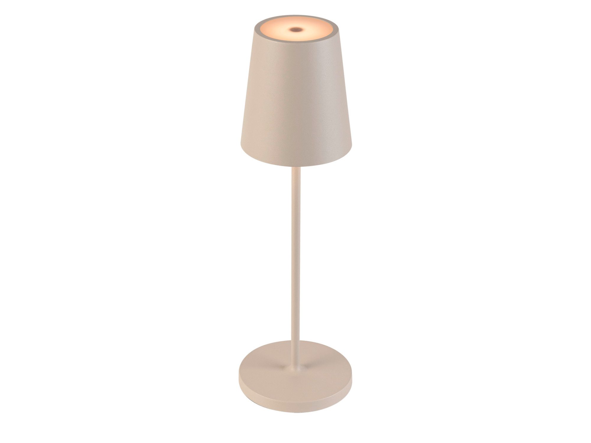 Lampa stołowa Vinolina Two piaskowa na białym tle