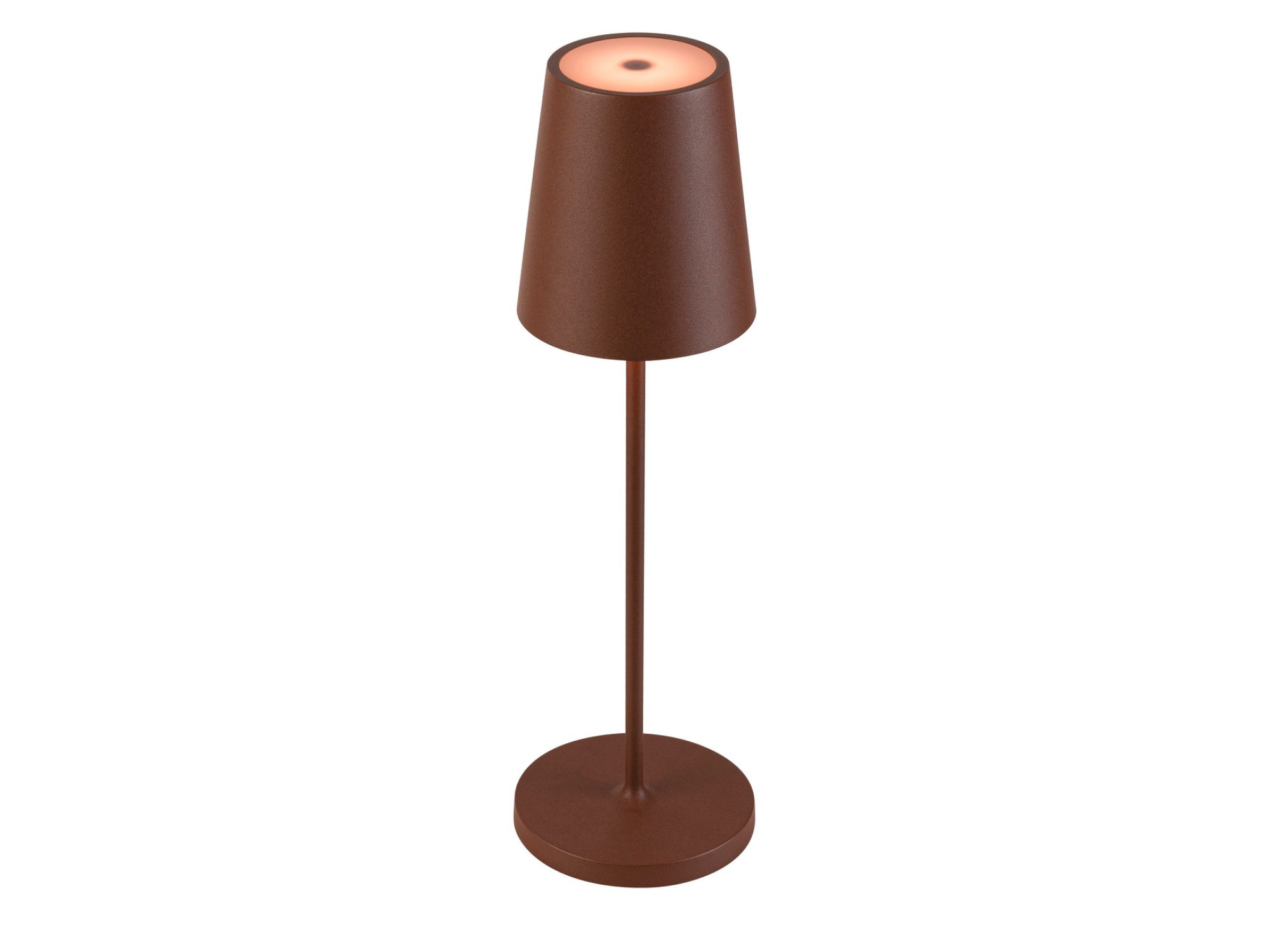 Lampa stołowa Vinolina Two rdzawa na białym tle