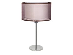 Miniaturka 2 - Lampa stołowa Volivina chromowana z podwójnym cylindrycznym abażurem