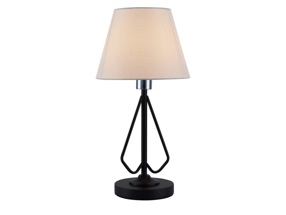 Lampa stołowa Voloreta 26 cm czarna z białym abażurem