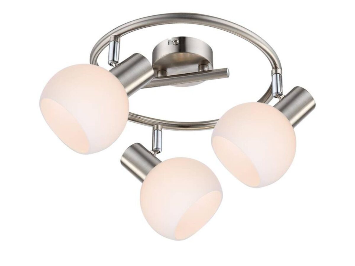 Lampa sufitowa Alavano 45 cm – pilot RGB, nikiel satynowy