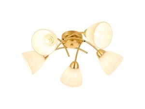 Miniaturka 5 - Lampa sufitowa Alevena 5-punktowa złota, widok z innego kąta