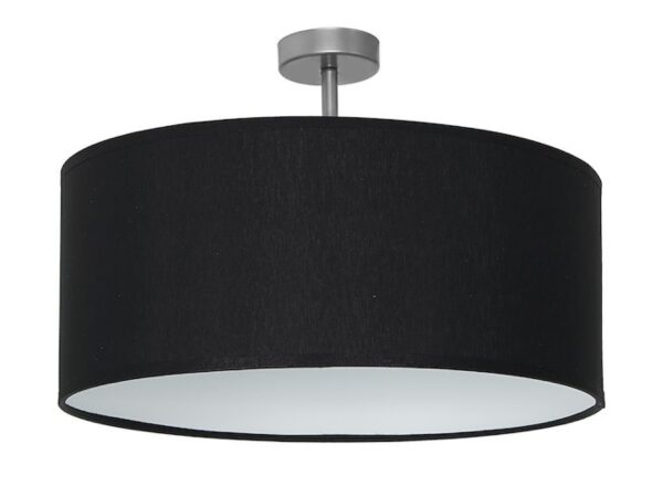 Lampa sufitowa Alovino czarny abażur i chromowane detale