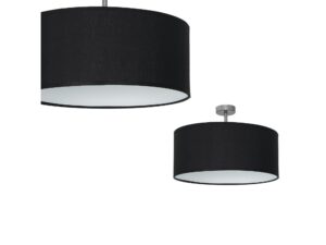 Miniaturka 1 - Lampa sufitowa Alovino czarna z chromowanymi detalami