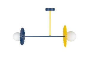 Miniaturka 1 - Lampa sufitowa Amalina 2xG9 granatowo-żółta na białym tle