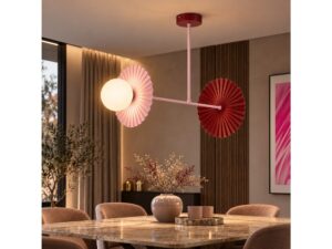 Miniaturka 6 - Lampa Amalina różowa i burgundowa w jadalni