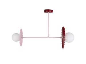 Miniaturka 2 - Lampa sufitowa Amalina 2xG9 różowo-burgundowa na białym tle