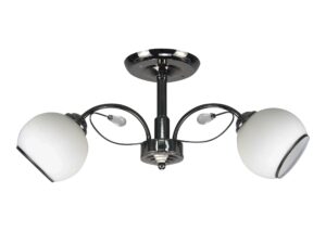 Miniaturka 2 - Lampa sufitowa Amilio czarna perłowa z dwoma białymi szklanymi kloszami