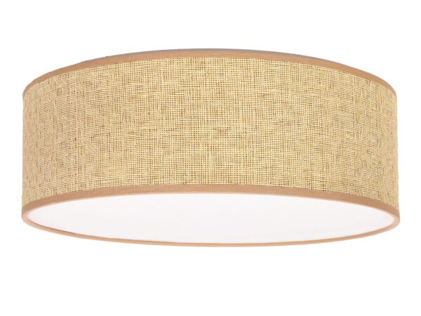 Lampa sufitowa Amisela beżowa z plecioną fakturą abażuru